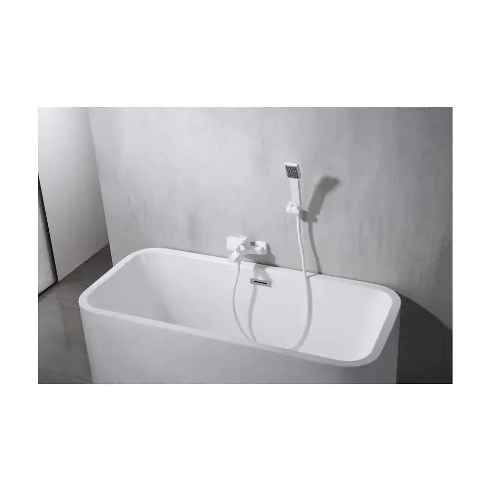 Vista principal de Grifería monomando de bañera y ducha hecha de latón con acabado blanco mate Art de Imex