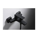 Single handle bathtub and shower faucet in brass with matte black finish Art by Imex