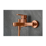 Single lever bathtub and shower faucet in brass with brushed rose gold finish Roma by Imex