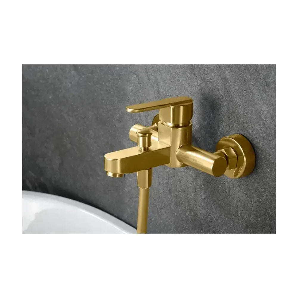 Grifería monomando para bañera y ducha hecha de latón con acabado oro cepillado Roma de Imex Imex