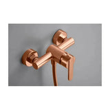 Single handle shower faucet with hand shower and hose brass brushed rose gold finish Roma by Imex