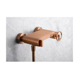 Single handle shower faucet made of brass with brushed rose gold finish Olimpo by Imex
