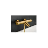 Thermostatic bath and shower faucet in brass with brushed gold finish, Genova by Imex