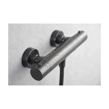 Thermostatic shower mixer with handheld shower and hose, brass construction, black metallic finish Monza by Imex