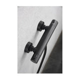 IMEX MONZA BTM039-5NG robinet de douche thermostatique avec poignée et flexible en laiton avec finition noir mat monza
