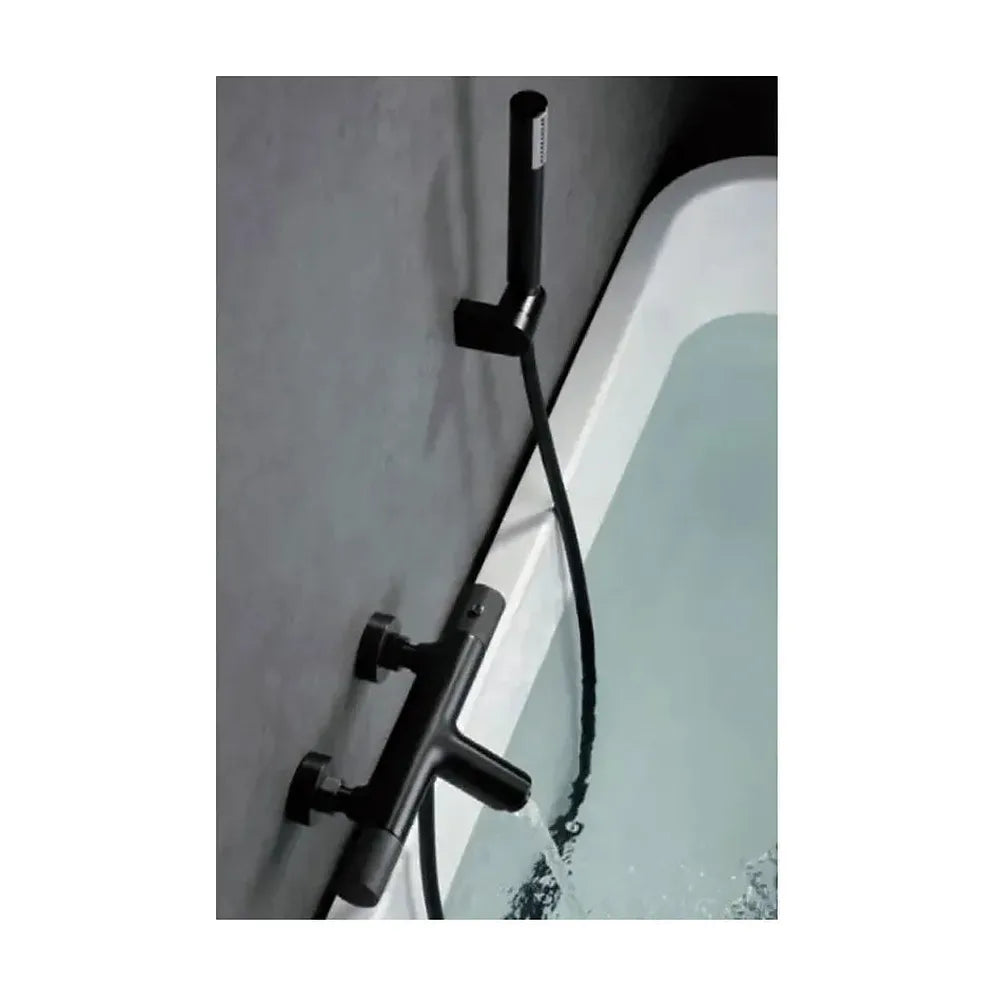 Grifo de bañera y ducha termostático de diseño elegante en color black gun metal Line de Imex Imex