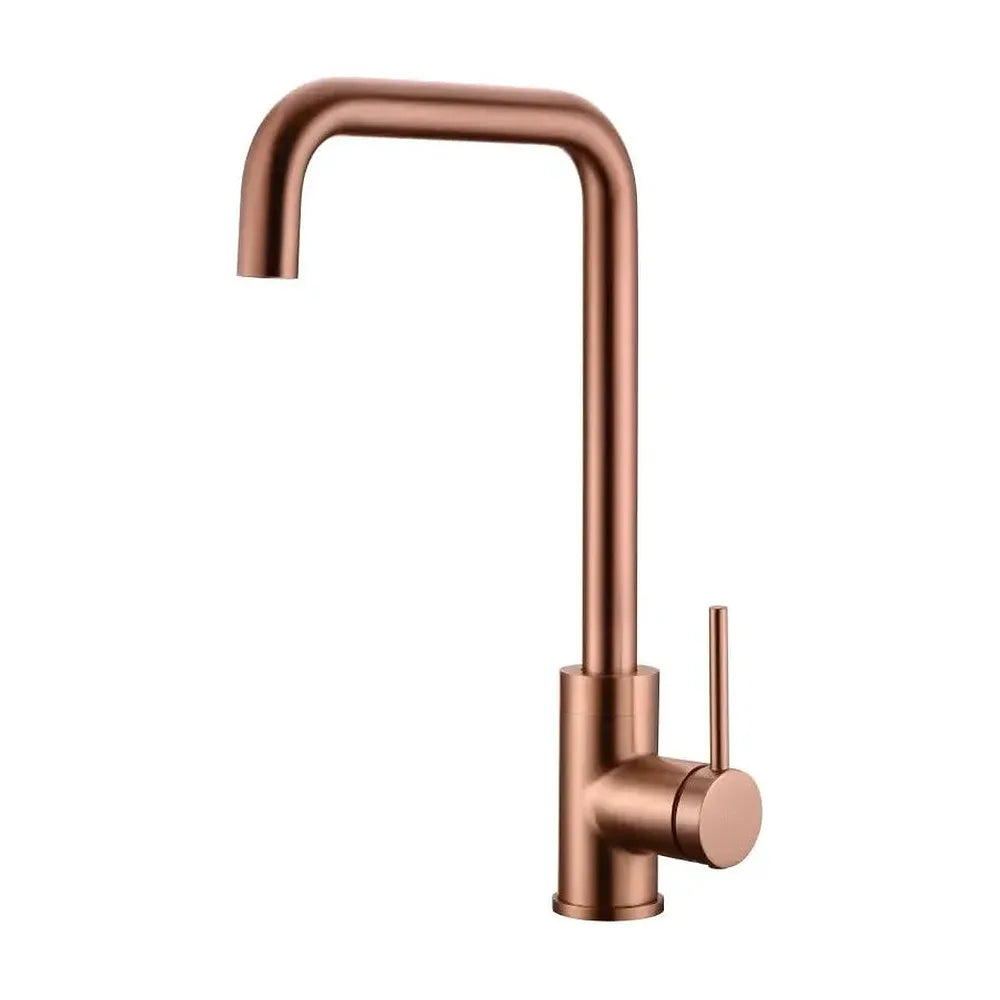 Grifo de cocina monomando con cartucho cerámico de ø 35 mm de acabado oro rosa cepillado Loira de Imex Imex