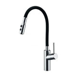 Single lever kitchen faucet flexible spout chrome and matte black finish Tokyo by Imex