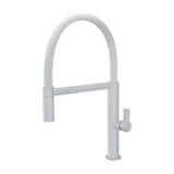 Kitchen faucet single lever high arc spout brass matte white Laos by Imex