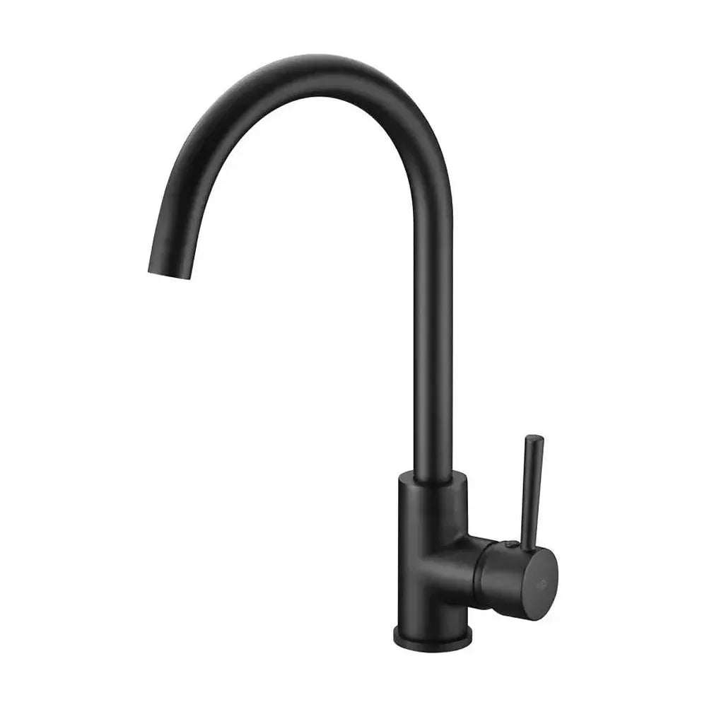 Grifo de cocina monomando de caño alto y curvo con acabado en negro mate Lyon de Imex Imex