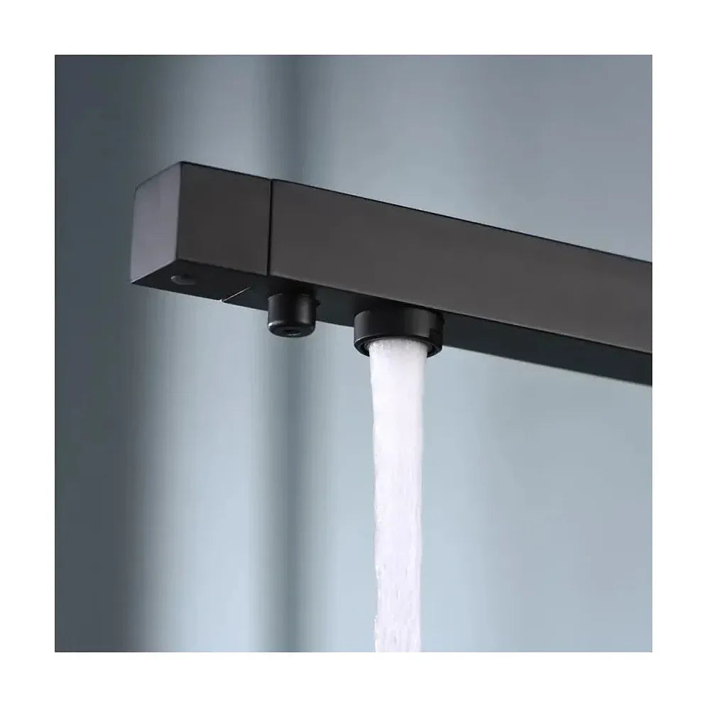 Detalle de funcionamiento de Grifo de cocina monomando de caño alto con osmosis en color negro mate Capri de Imex