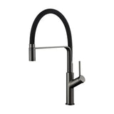 Torneira de cozinha monocomando de bica flexível com acabamento preto mate e black gun metal Sena de Imex