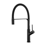 Kitchen faucet single handle flexible spout black brass finish Sena by Imex