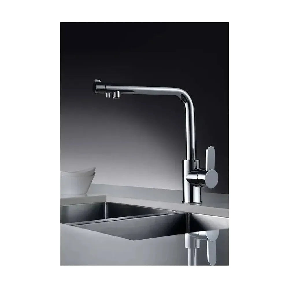 Vista principal de Grifo de cocina monomando de caño tubular con osmosis en acabado cromado Montecarlo de Imex