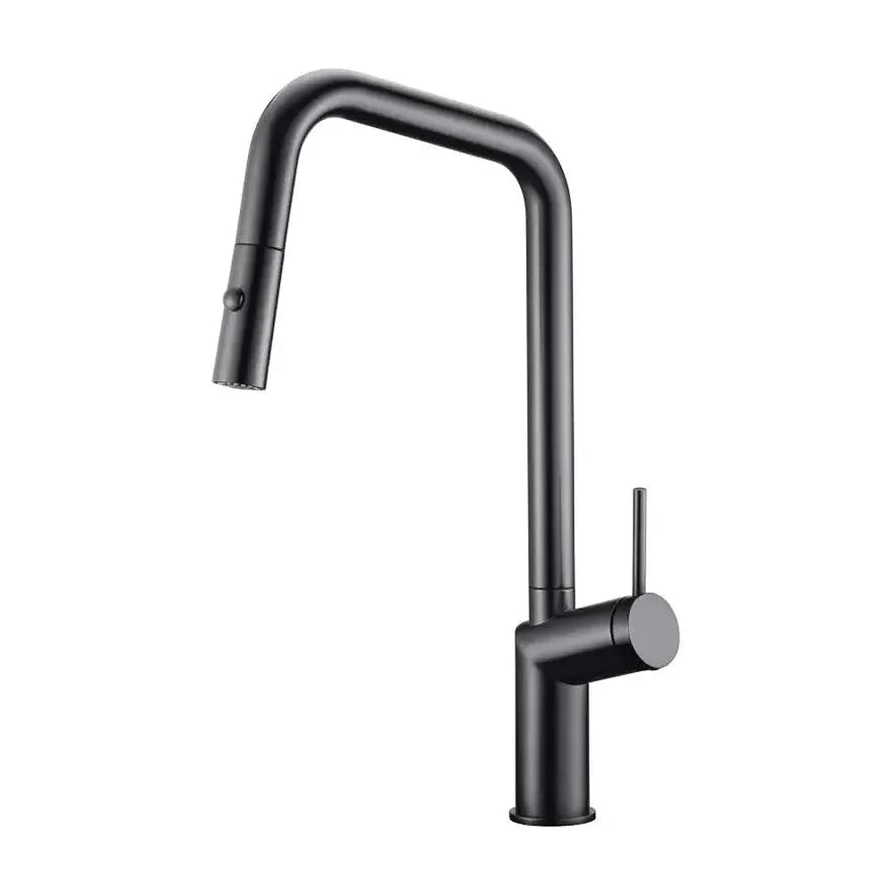 Grifo de cocina monomando extraíble con difusor doble jet de acabado color black gun metal Bonn de Imex Imex