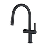 Kitchen pull out faucet, single lever with motion sensor and digital panel, matte black finish Turin by Imex