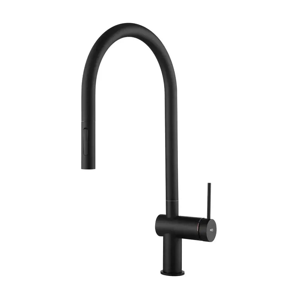Grifo de cocina monomando extraíble con difusor doble jet de acabado negro mate Berna de Imex Imex