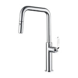 Kitchen faucet single lever pull out with dual jet aerator and chrome finish Niza by Imex