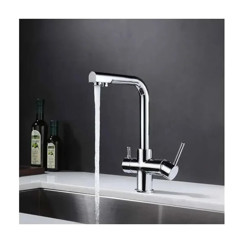Vista principal de Grifo de cocina monomando osmosis con dos vías de agua color cromado Marsella de Imex