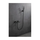 Thermostatic shower faucet in brass and ABS with black gun metal finish Line by Imex