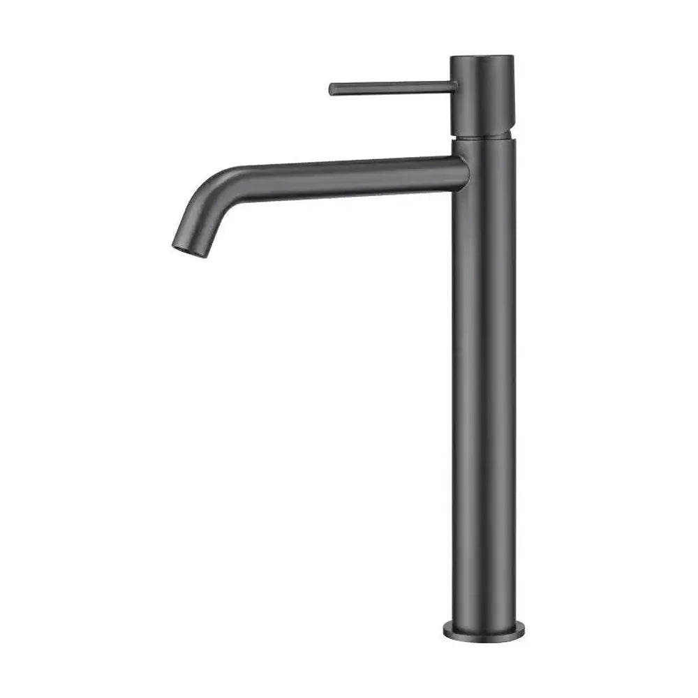 Grifo de lavabo alto cartucho cerámico de 25 mm fabricado en latón con acabado black gun metal Monza de Imex Imex