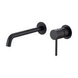 Single-lever recessed bathroom sink faucet in Matte Black brass (No installation box)