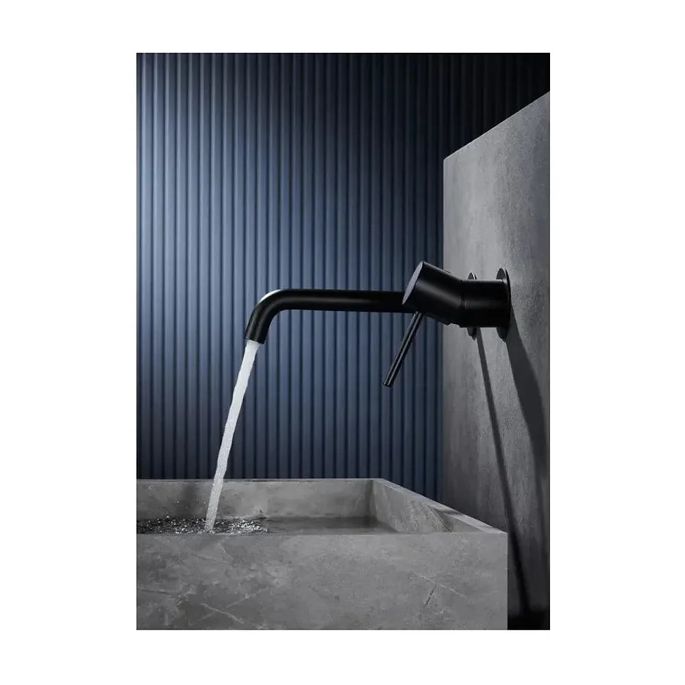 Vista principal de Grifo de lavabo monomando empotrado en latón negro mate sin caja de registro Monza de Imex