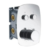 Thermostatic built in 2 way shower mixer in brass with chrome finish Imex