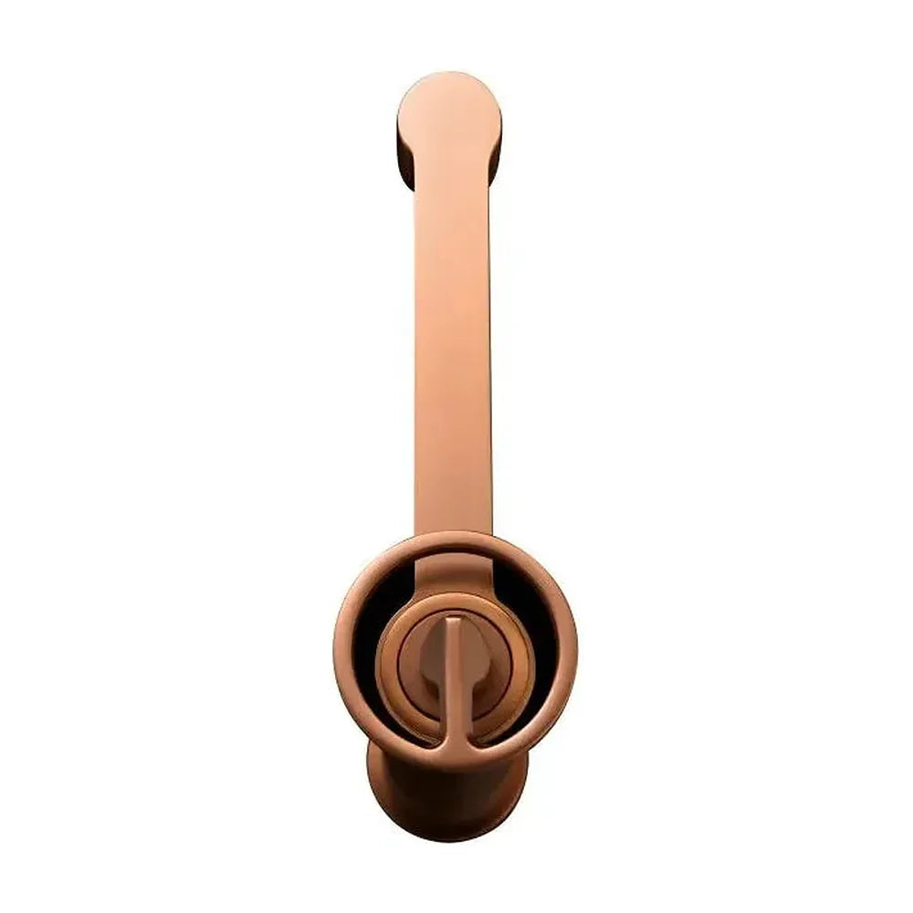 Vista principal de Grifo monomando con caño alto para lavabo hecho de latón con acabado oro rosa cepillado Olimpo de Imex