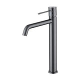 Single handle bathroom sink faucet high spout brass with black metallic finish Genova by Imex