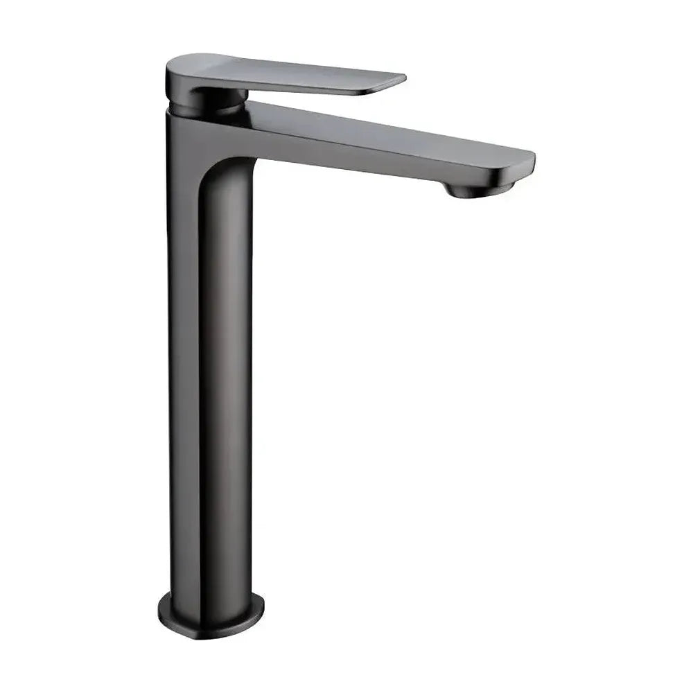 Grifo monomando con caño alto para lavabo fabricado en latón con acabado negro metalizado Napoles de Imex Imex