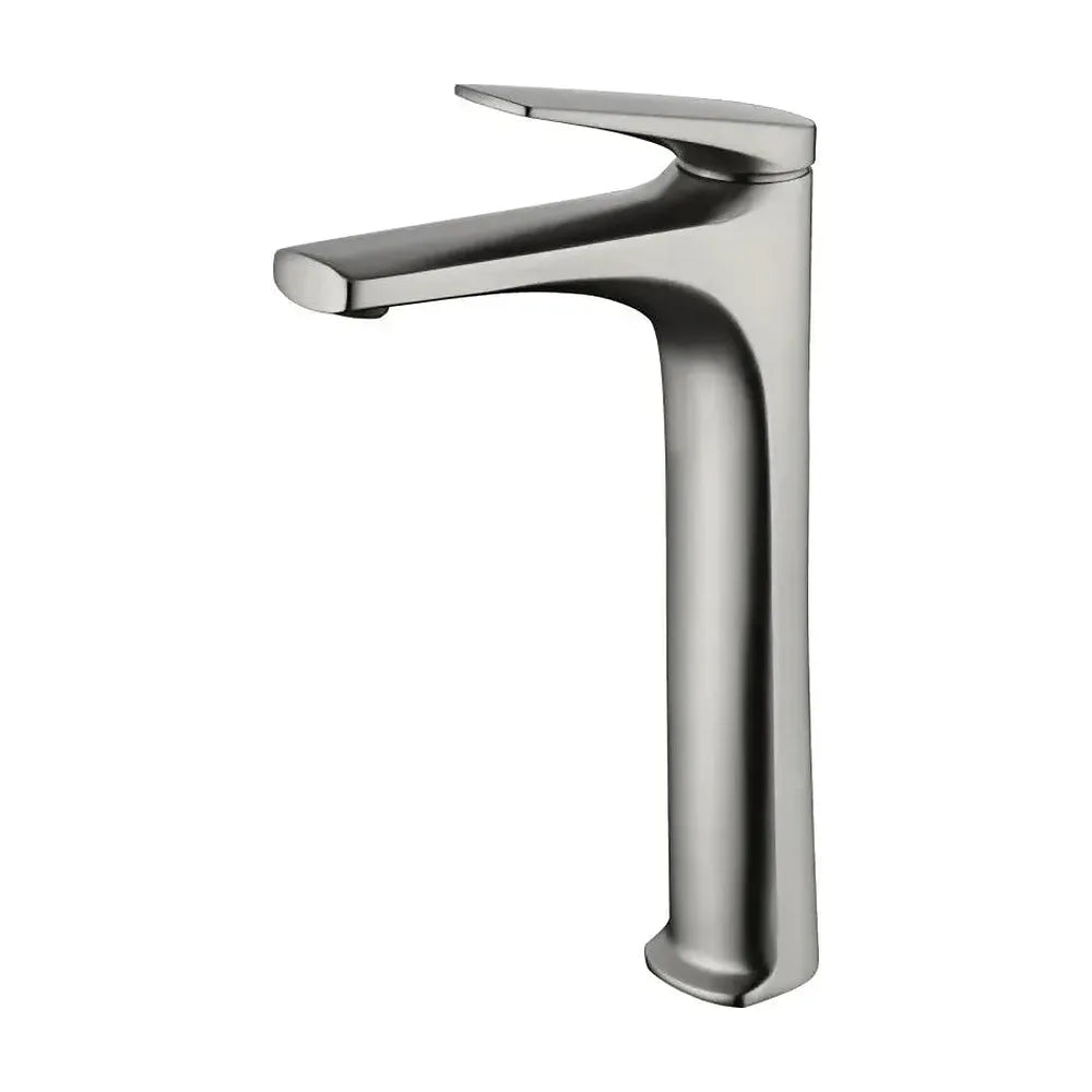 Grifo monomando con caño alto para lavabo hecho de acero inoxidable con acabado satinado Delos de Imex Imex