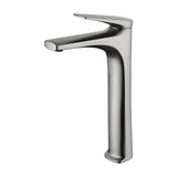 Grifo monomando con caño alto para lavabo hecho de acero inoxidable con acabado satinado Delos de Imex