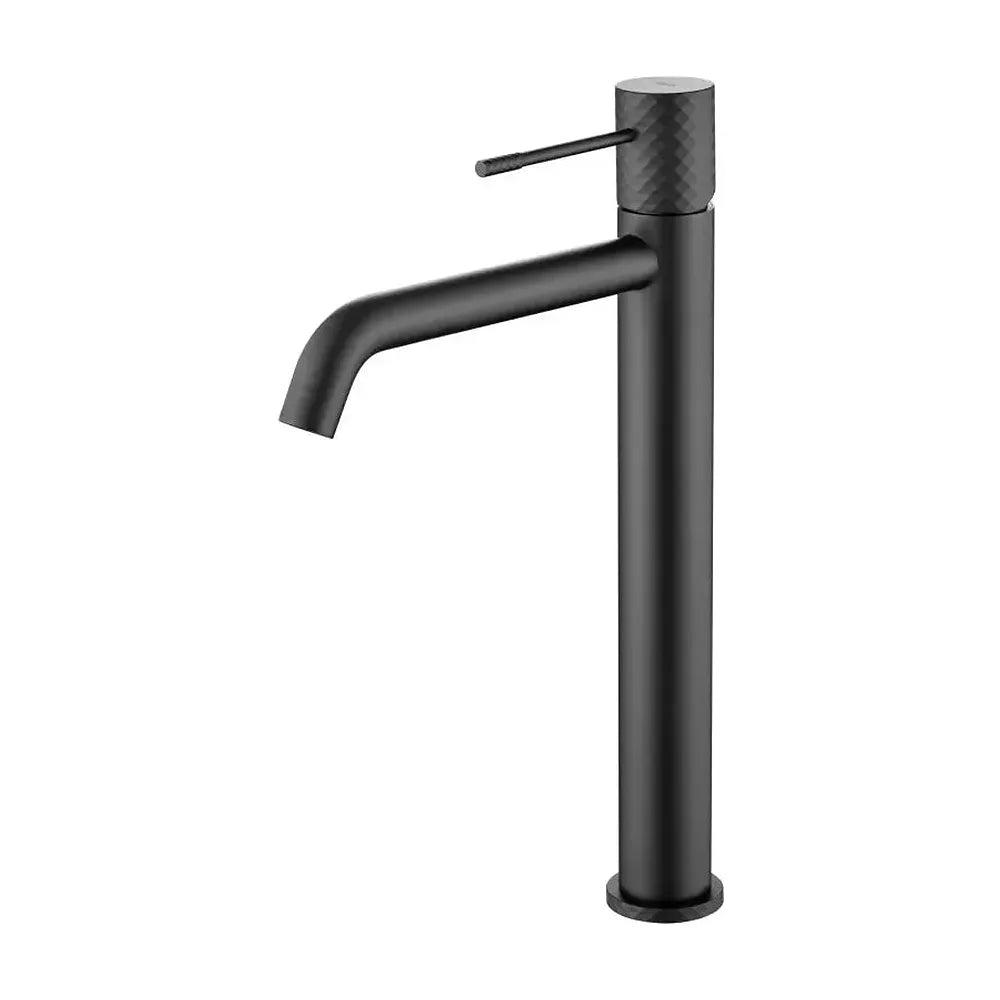 Grifo monomando con caño alto para lavabo hecho de latón con acabado negro mate Genova de Imex Imex