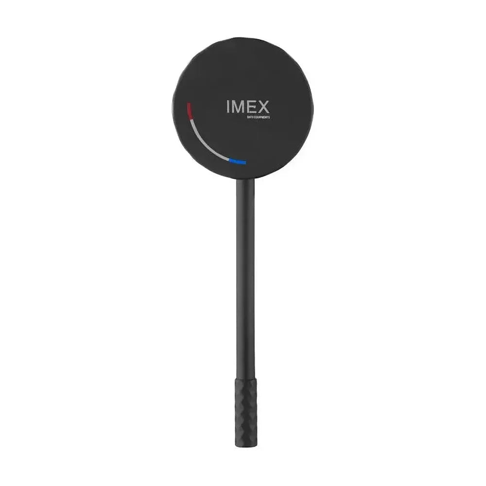 Vista principal de Grifo monomando con caño alto para lavabo hecho de latón con acabado negro mate Genova de Imex