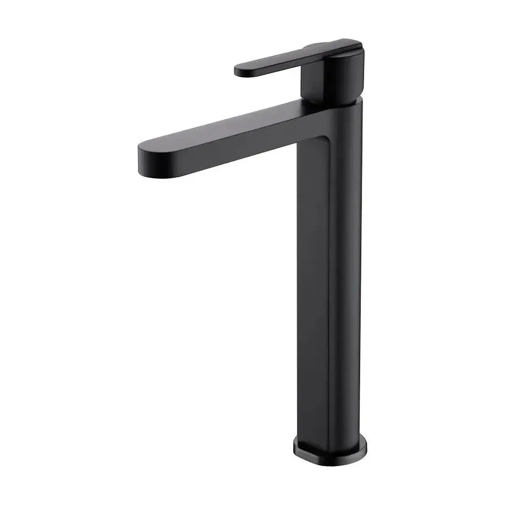 Grifo monomando con caño alto para lavabo hecho de latón con acabado negro mate Roma de Imex Imex