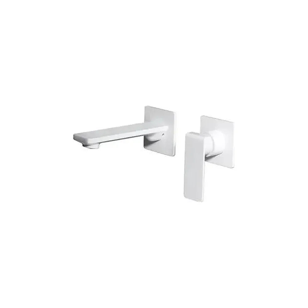 Grifo monomando con un diseño empotrado fabricado en latón de acabado blanco mate Fiyi de Imex Imex