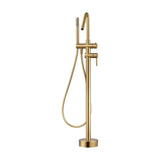 Bath faucet single lever with handheld shower in brass with brushed gold finish Corcega by Imex