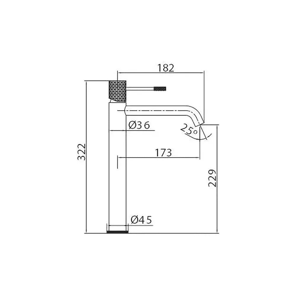 Detalle de acabado y materiales de Grifo monomando de caño alto para lavabo en latón con acabado oro cepillado Genova de Imex