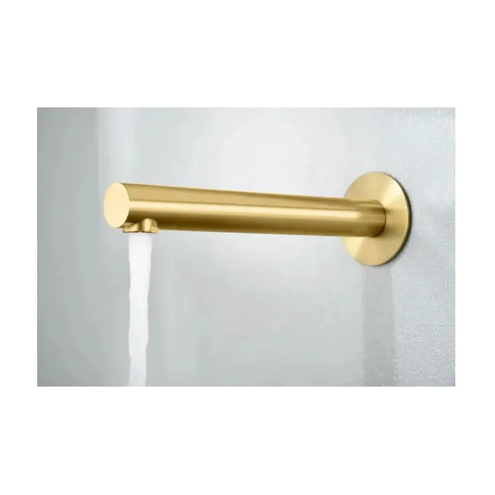 Vista principal de Grifo monomando empotrado para lavabo hecho de latón con acabado oro cepillado Olimpo de Imex