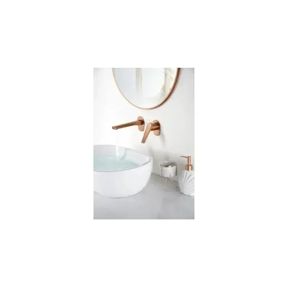 Grifo monomando empotrado para lavabo hecho de latón con acabado oro rosa cepillado Delos de Imex Imex