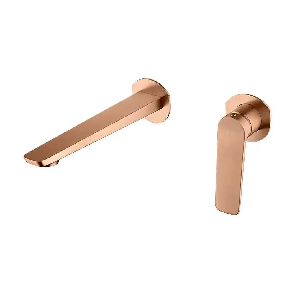 Grifo monomando empotrado para lavabo hecho de latón con acabado oro rosa cepillado Napoles de Imex Imex