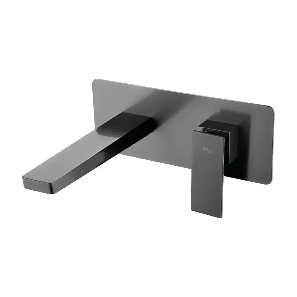 Grifo monomando empotrado para lavabo hecho de latón con acabado negro metalizado Pisa de Imex Imex