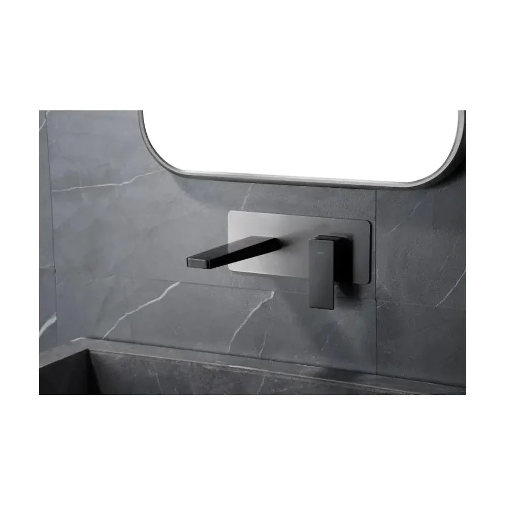 Vista principal de Grifo monomando empotrado para lavabo hecho de latón con acabado negro metalizado Pisa de Imex