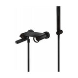 Black matte single lever bathtub and shower faucet modern design Olimpo by Imex