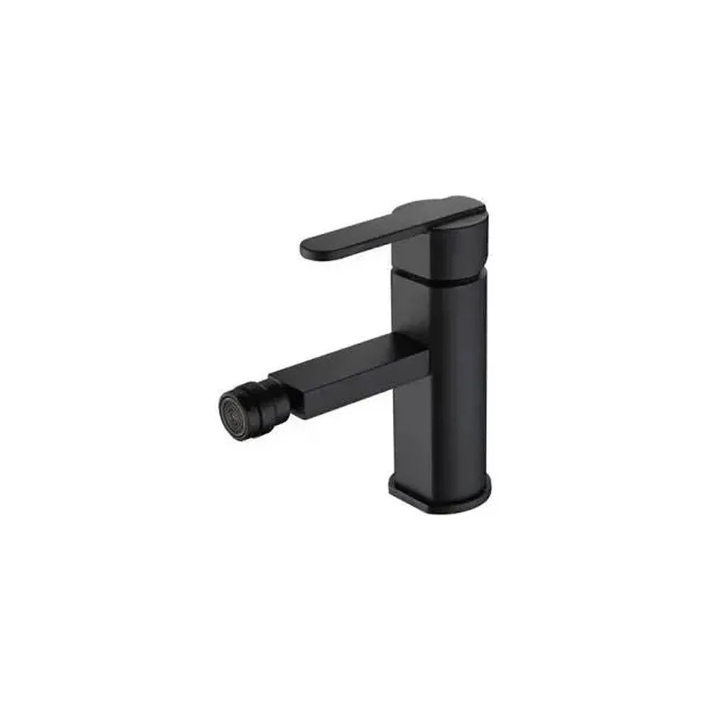 Grifo monomando para bidé con un caño recto fabricado en latón de acabado negro de Imex Imex