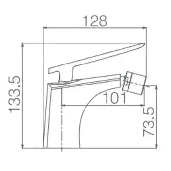 Vista lateral y perspectiva de Grifo monomando para bidé fabricado en latón con un acabado cromado Escocia de Imex