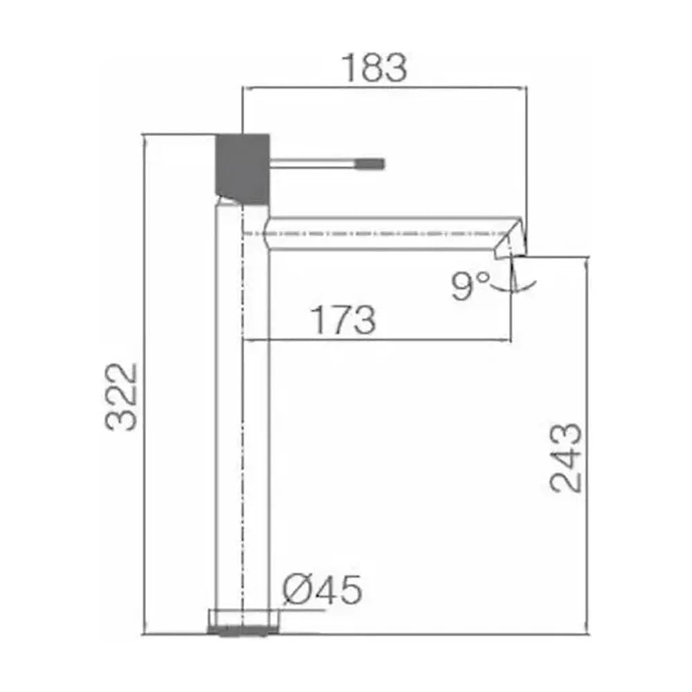 Vista principal de Grifo monomando para lavabo con caño alto hecho de latón con acabado oro rosa cepillado Line de Imex