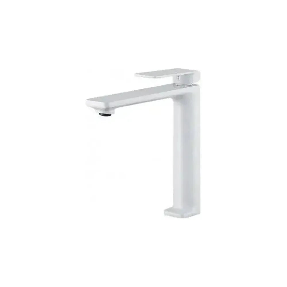 Grifo monomando para lavabo con un diseño alto y un acabado blanco mate Fiyi de Imex Imex