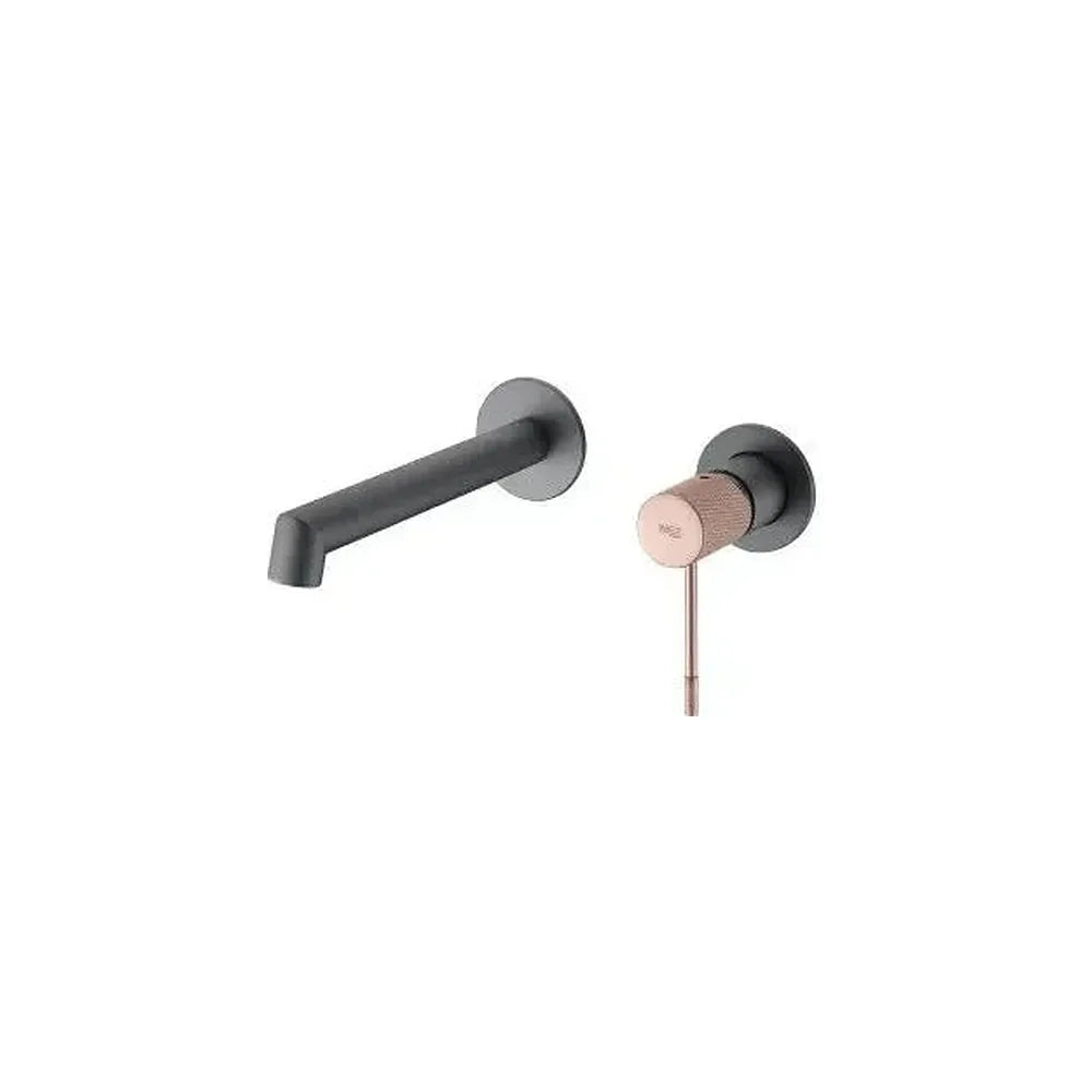 Grifo monomando para lavabo empotrado de acabado gris mate y champagne Line de Imex Imex
